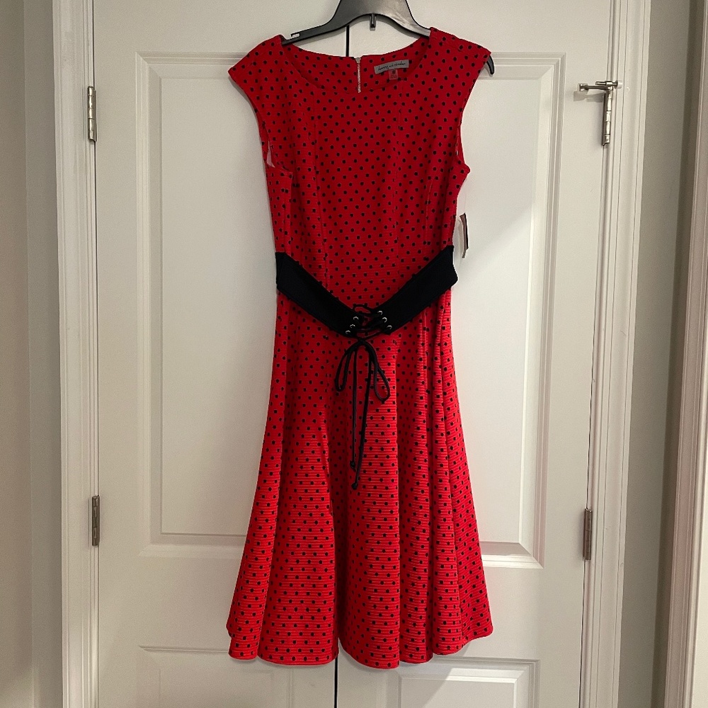 Vintage style red polka dot dress